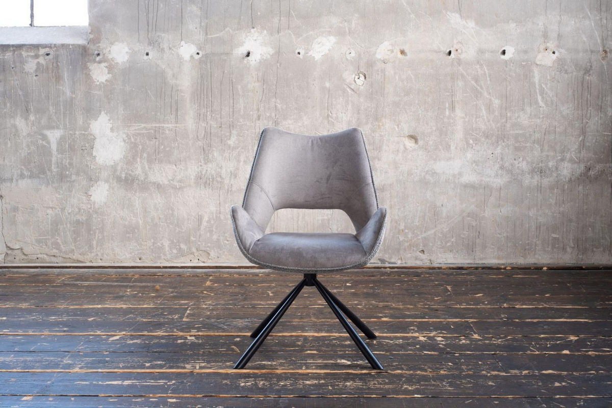 ESSZIMMERSTUHL VELO Grau Webstoff - Schwarz/Grau, Kunststoff/Textil (57/89/61cm) - KAWOLA