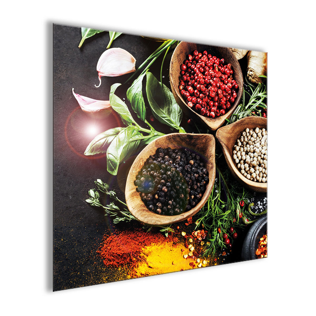 GLASBILD 30x30 cm Küche Gewürze - Gelb, Glas (30/30cm) - artissimo