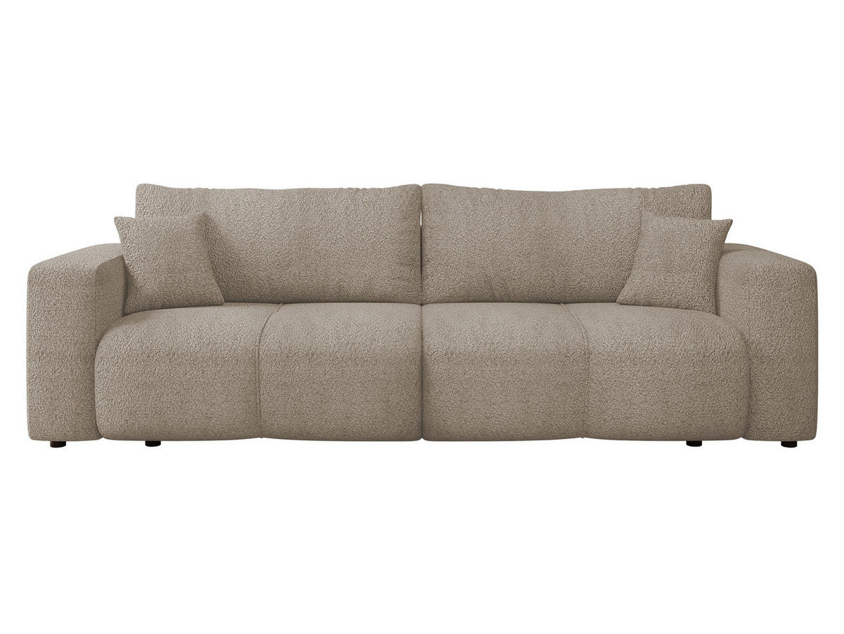 SCHLAFSOFA Furyn Boucle - Schwarz/Braun, Holzwerkstoff/Kunststoff (248/82/92cm) - MIRJAN24