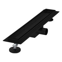 DUSCHRINNE 50cm - Schwarz, Metall (13.9/7.8/54cm) - LuxeBath