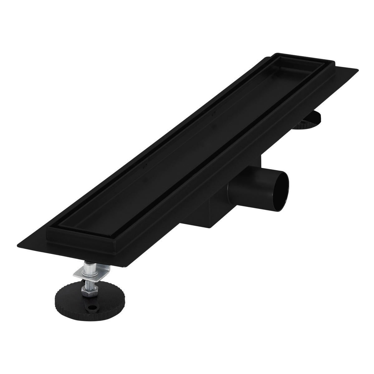DUSCHRINNE 50cm - Schwarz, Metall (13.9/7.8/54cm) - LuxeBath