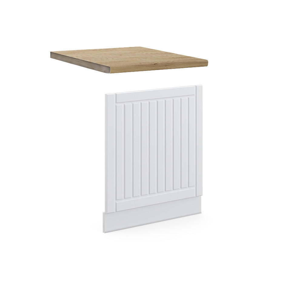 FRONTBLENDE Fame-Line Weiß Landhaus 60 cm, AP Eiche - Creme/Weiß, Holzwerkstoff (60/67.4/1.6cm) - Vicco