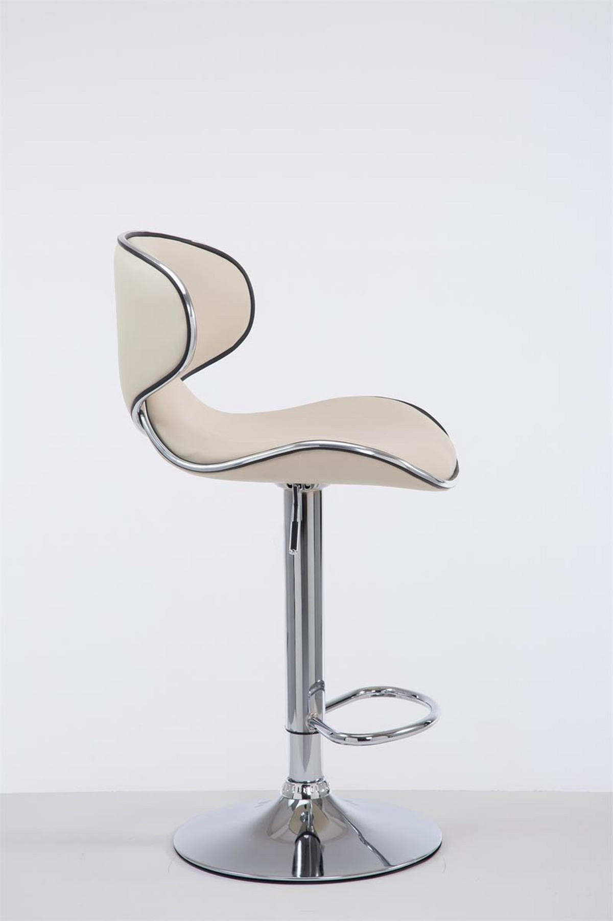 BARHOCKER Lederlook creme - Chromfarben/Creme, Textil/Metall (46/88/49cm) - CLP