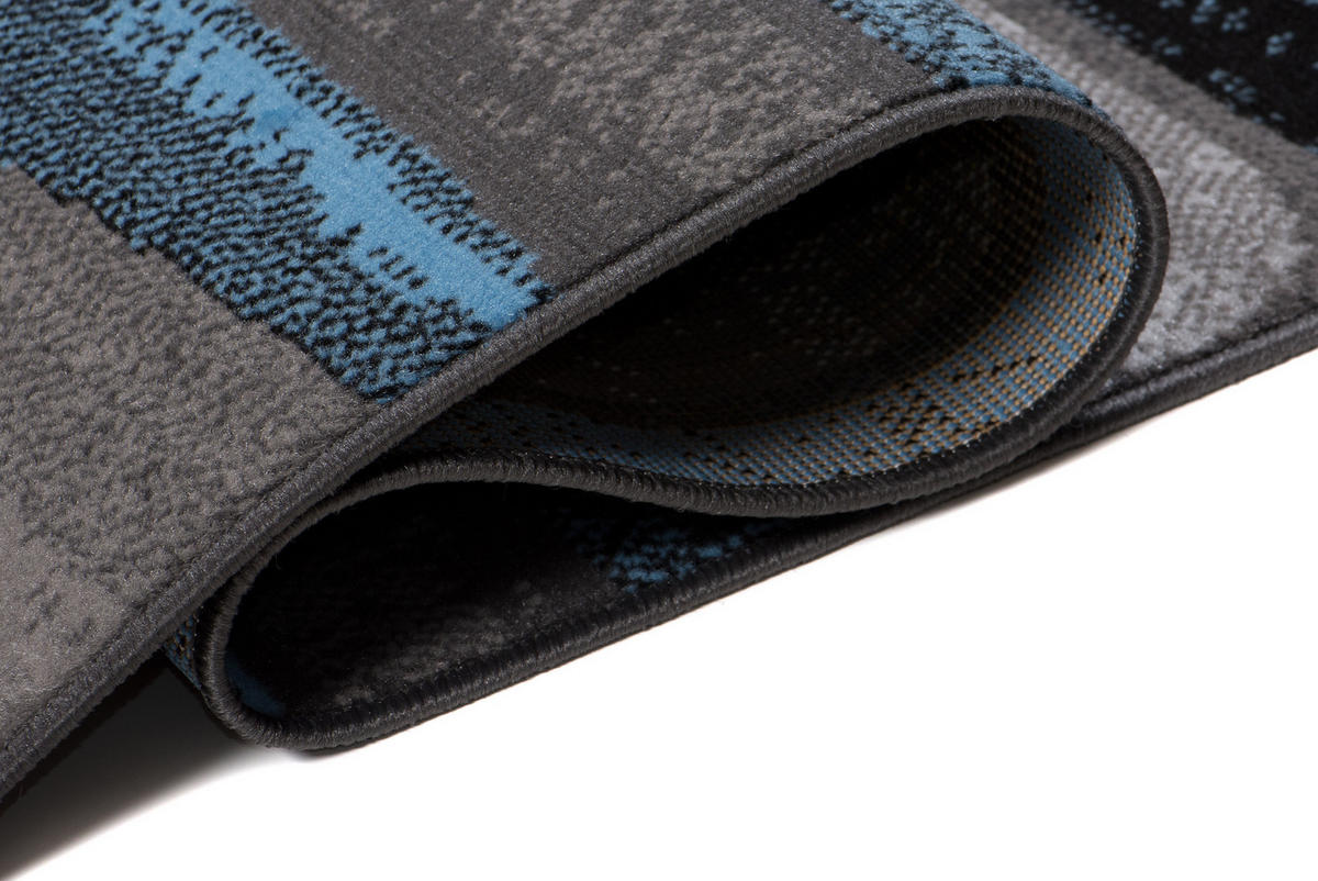 TEPPICH MAYA Blau Meliert Figuren 200/200 cm - Blau, Textil (200/200cm) - Tapiso