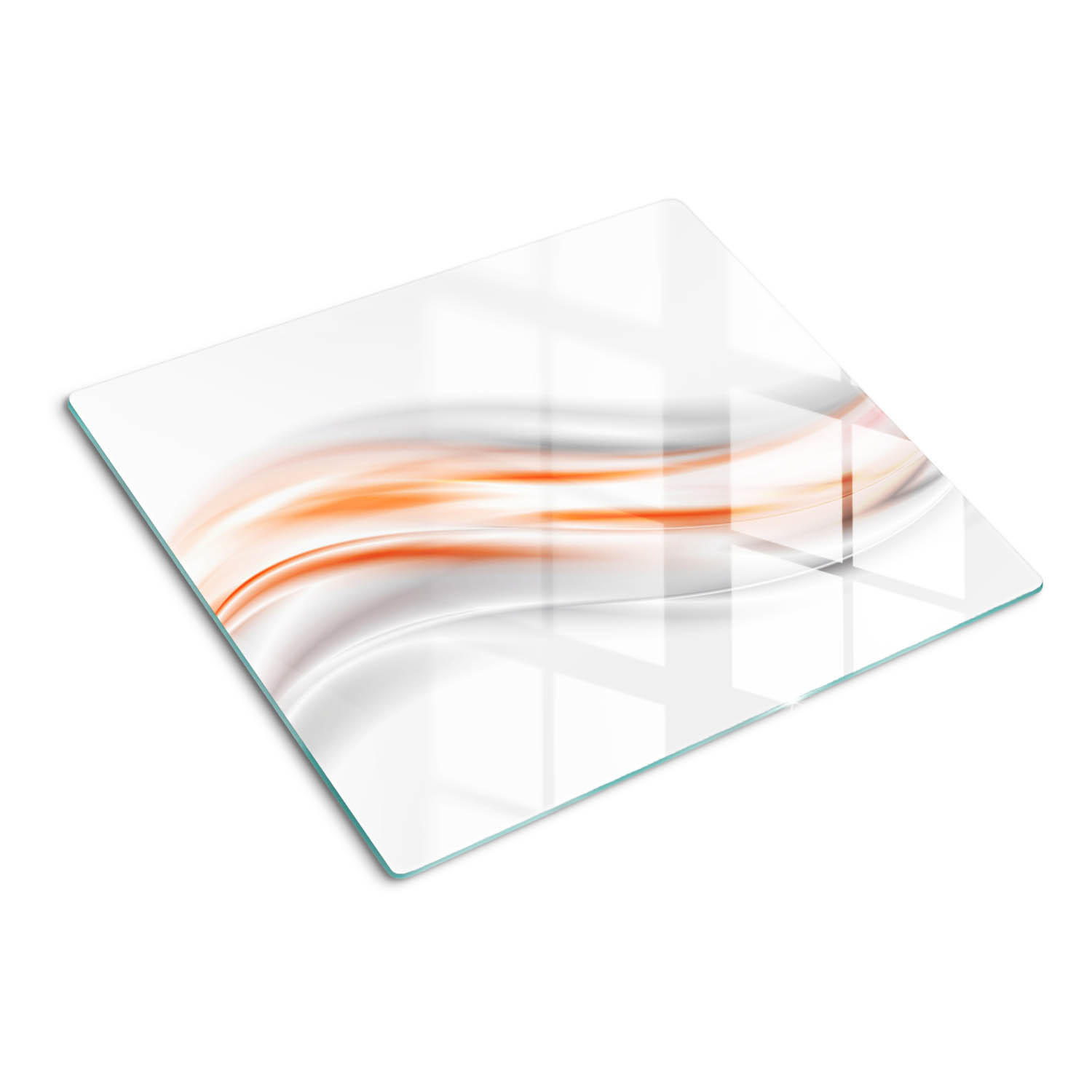 GLASPLATTE 60x52 cm Abstrakte Wellen - Orange, Glas (60/0.4/52cm) - TULUP