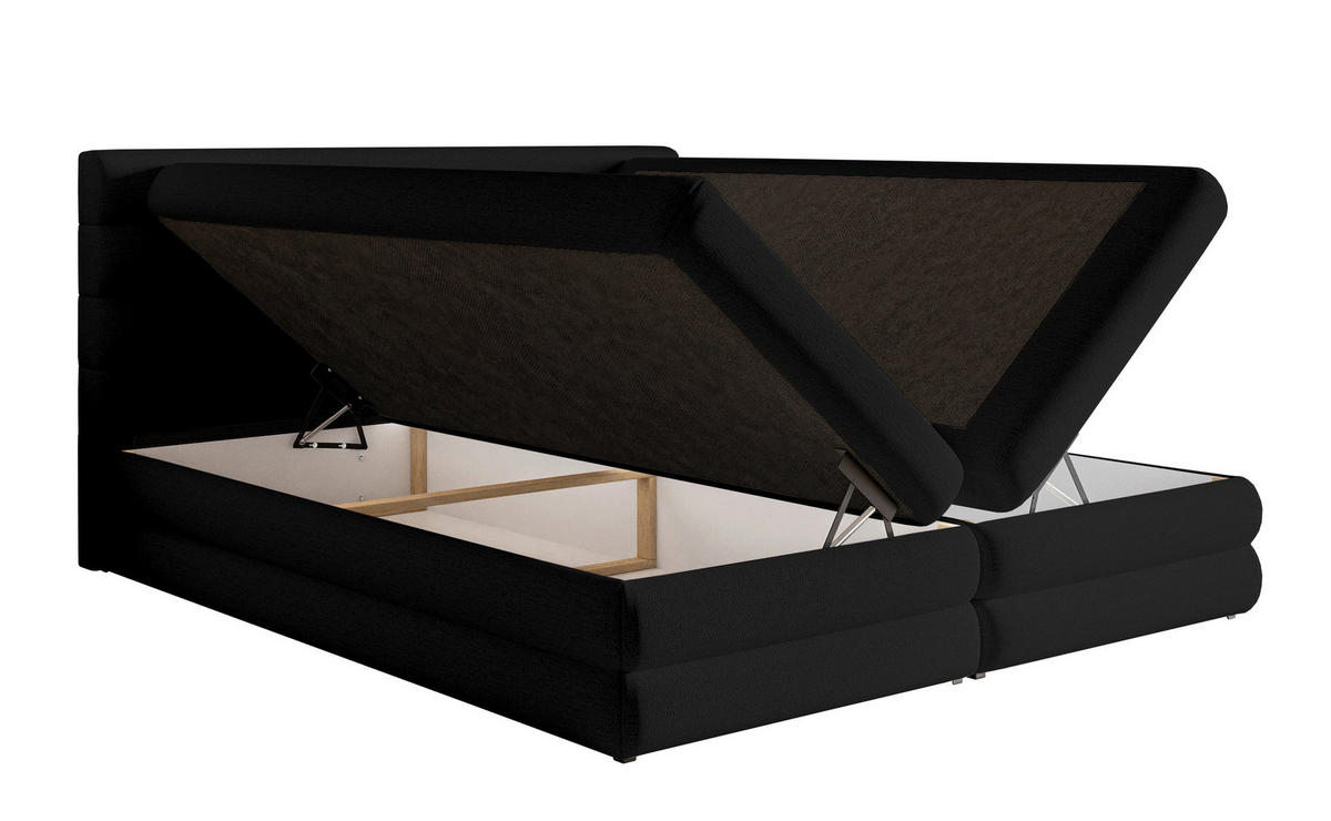 BOXBETT Alegre Schwarz Chenille 180/200 cm - Schwarz, Kunststoff/Textil (180/200cm) - Selsey