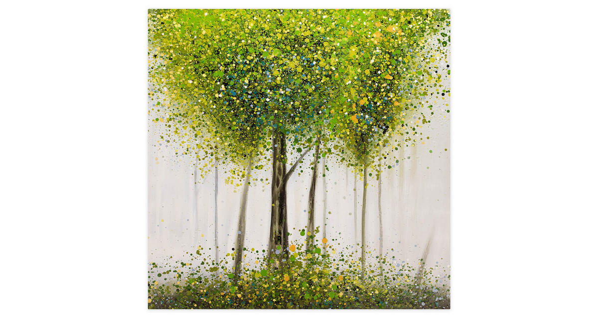 ÖLGEMÄLDE 80/80 cm - Weiß/Grün, Holz/Textil (80/80cm) - KUNSTLOFT