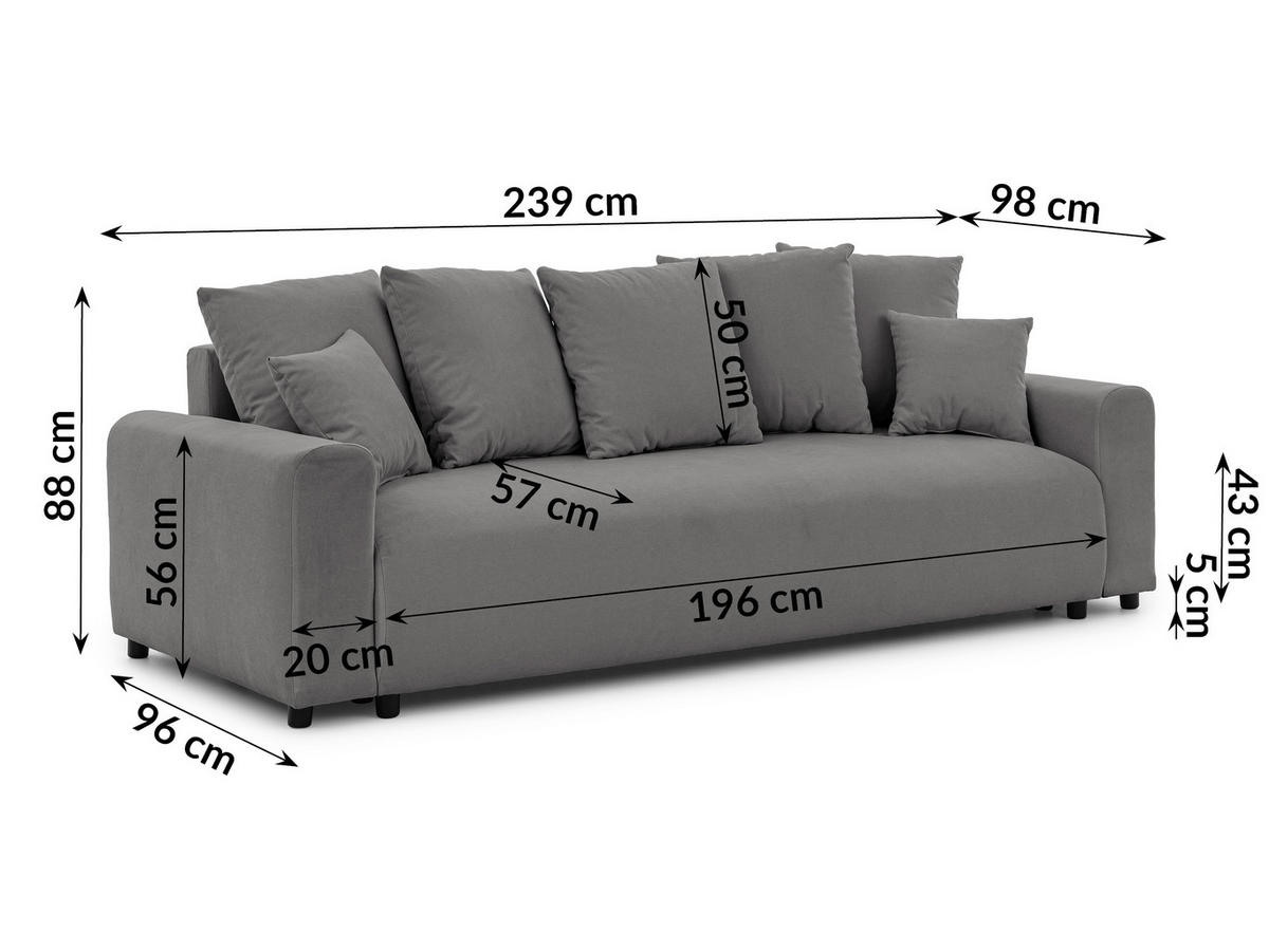 SCHLAFSOFA Calma mit Bettkasten im Bumpy-Design aus weichem Taupe Webstoff - Taupe/Schwarz, Holz/Kunststoff (239/88/98cm) - S-Style