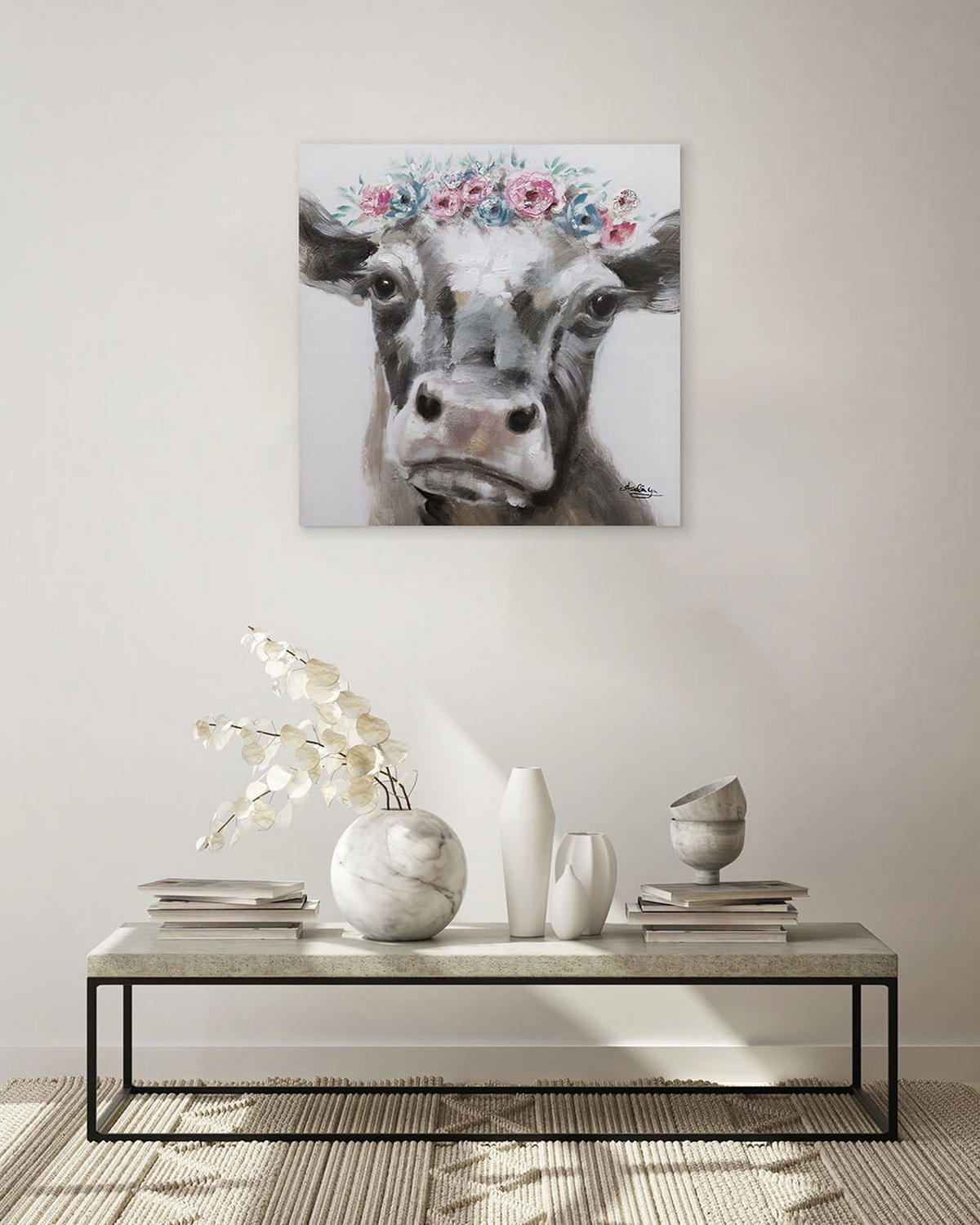 ÖLGEMÄLDE 80/80 cm - Braun, Holz/Textil (1.4/80cm) - KUNSTLOFT