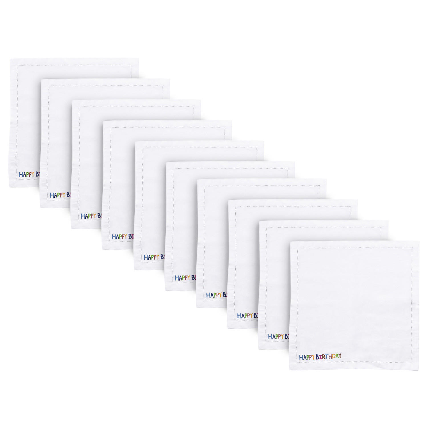 SERVIETTE (10er-Set) Happy Birthday - Weiß, Textil (45/45cm) - Butlers