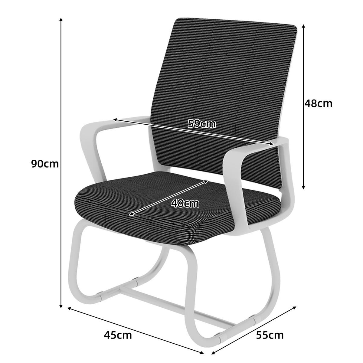 BÜROSTUHL Netz Schwarz & Weiß mit Armlehnen - Schwarz/Weiß, Textil/Metall (59/90/55cm) - WISHDOR