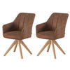 ESSZIMMERSTUHL THOMAS-ELLY 2er-Set 360°drehbar - Braun, Holz/Textil (57/85/62cm) - DUBI Möbel