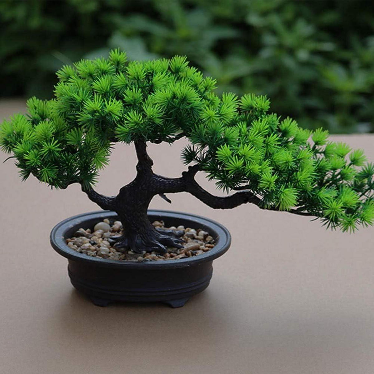 KÜNSTLICHER Bonsai-Baum Japanische Kiefer 19 cm - Grün, Kunststoff (19cm)