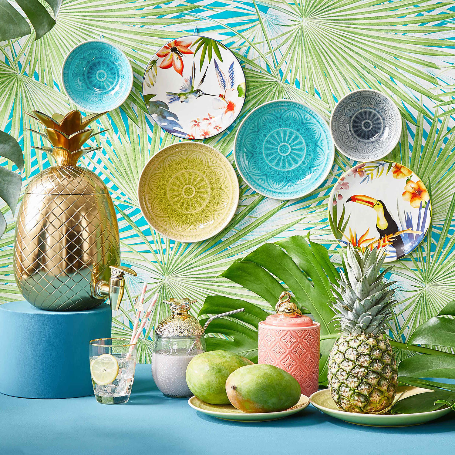 Thumbnail - Butlers Teller, Türkis, Keramik, 21x2.5x21 cm, Essen & Trinken, Geschirr, Teller, Speiseteller