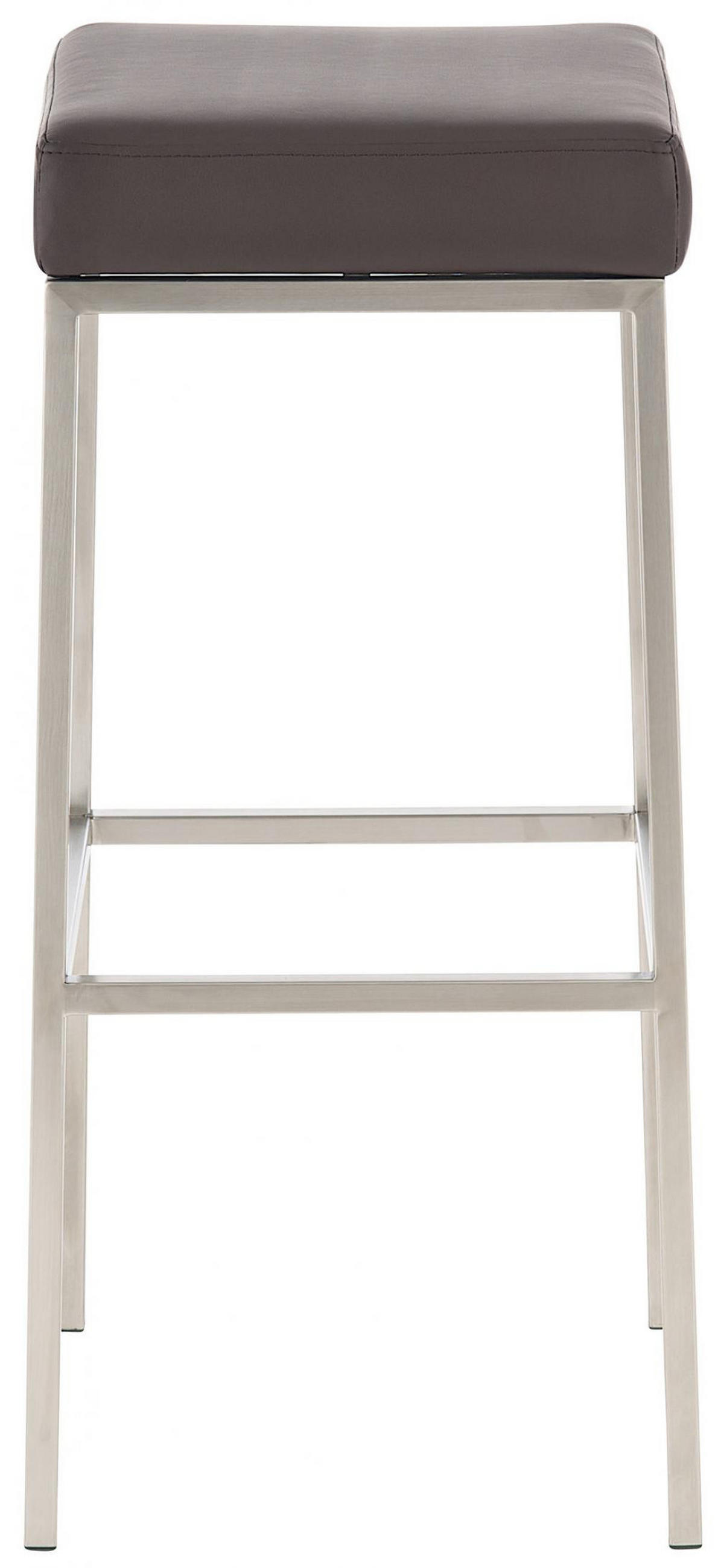 BARHOCKER 2er Set Lederlook braun - Edelstahlfarben/Braun, Textil/Metall (37/85/37cm) - CLP