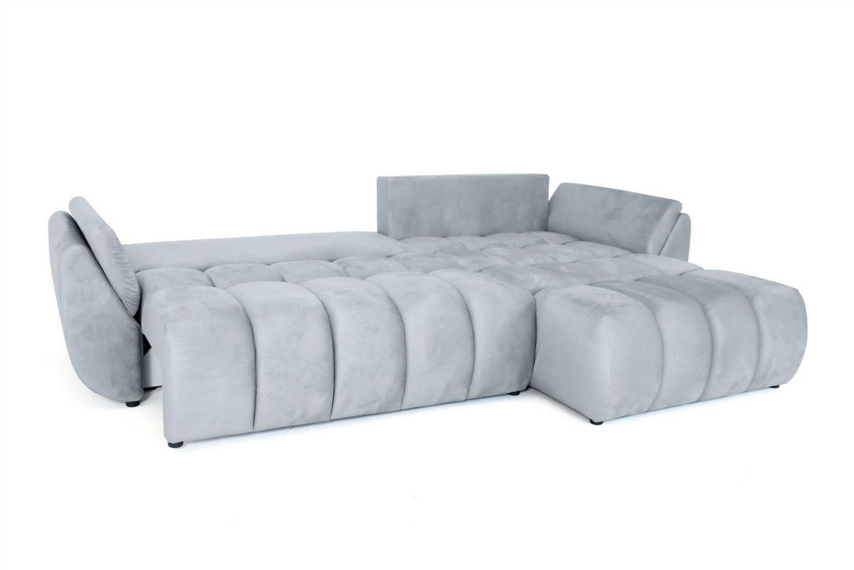 ECKSOFA Collin Mit Schlaffunktion - Hellgrau, Holzwerkstoff/Textil (185/280cm) - Fun Möbel