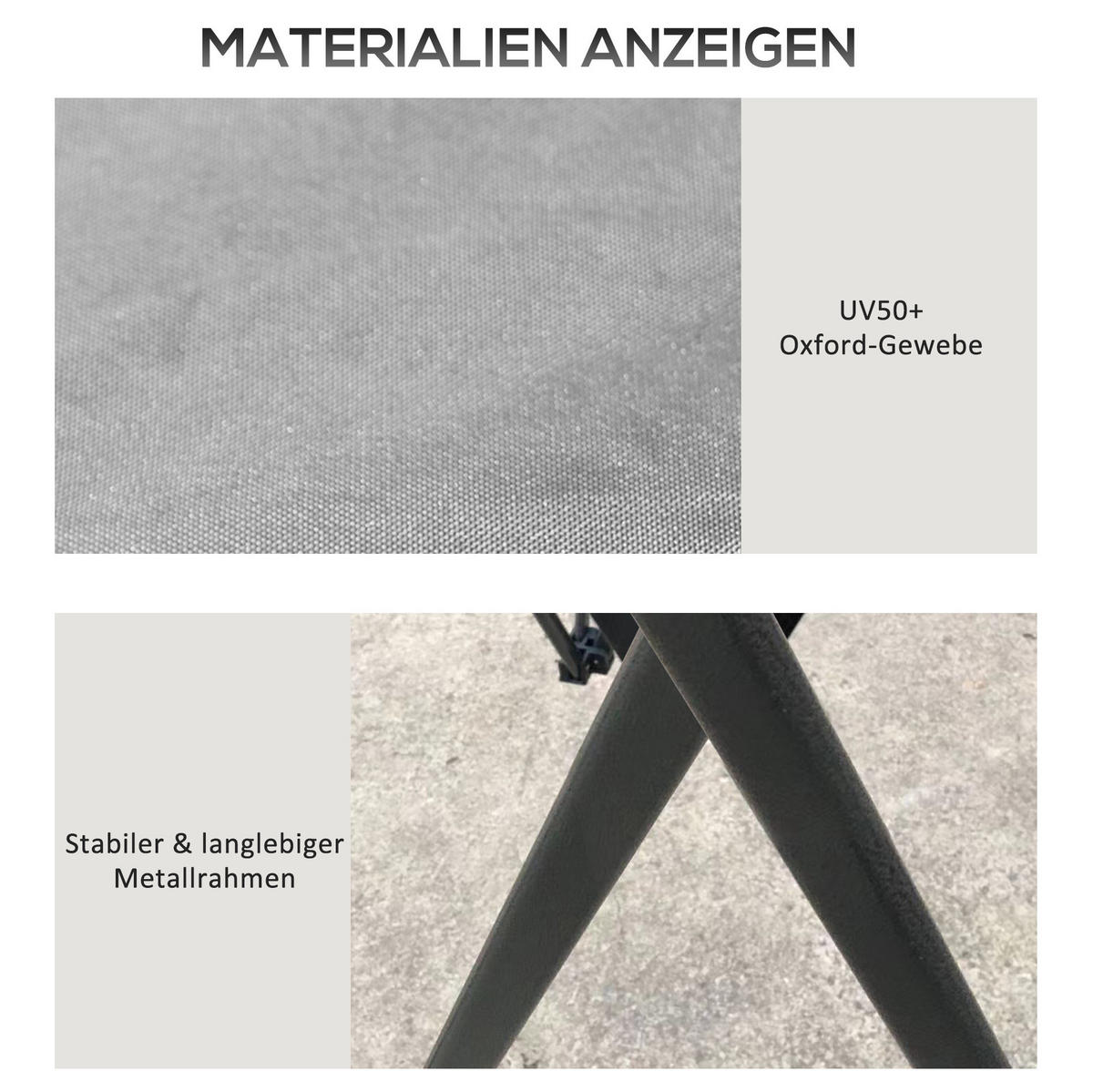 PAVILLON 392/392/283 cm dunkelgrau aus Eisen höhenverstellbar - Dunkelgrau, Metall (392/283/392cm) - OKWISH