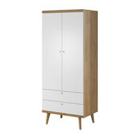 DREHTÜRENSCHRANK PRIMARIO 80/197/56 cm 2-türig Eichefarben - Eichefarben/Weiß, Holzwerkstoff (80/197/56cm) - MASSENO