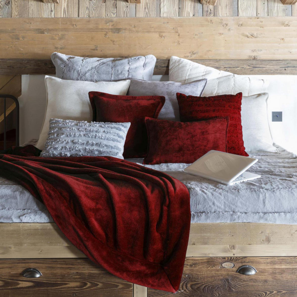 PLAID Tender rubinrot 150 x 200 cm - Rot, Textil (150/200cm) - Vivaraise