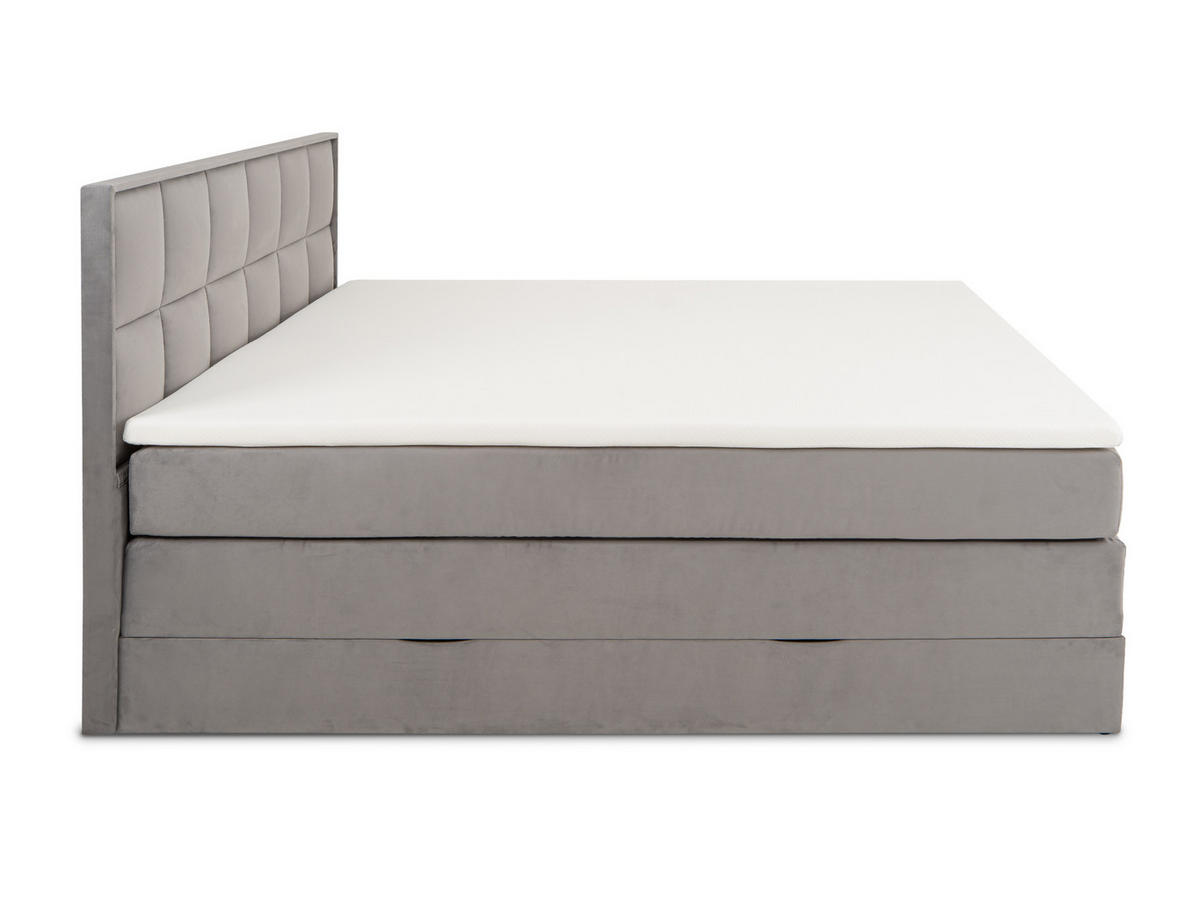 BOXSPRINGBETT Montreal Anthrazit 180/200 cm H2/H3 Samt - Anthrazit, Textil (180/200cm) - wonello