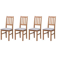 STUHL Bos 4 (4er Set) - Hellbraun/Cappuccino, Holz (43/94/40cm) - Leaf Design
