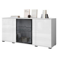 KOMMODE Caro SB 154 4D - Schwarz/Weiß, Holzwerkstoff/Kunststoff (150/70/40cm) - MIRJAN24