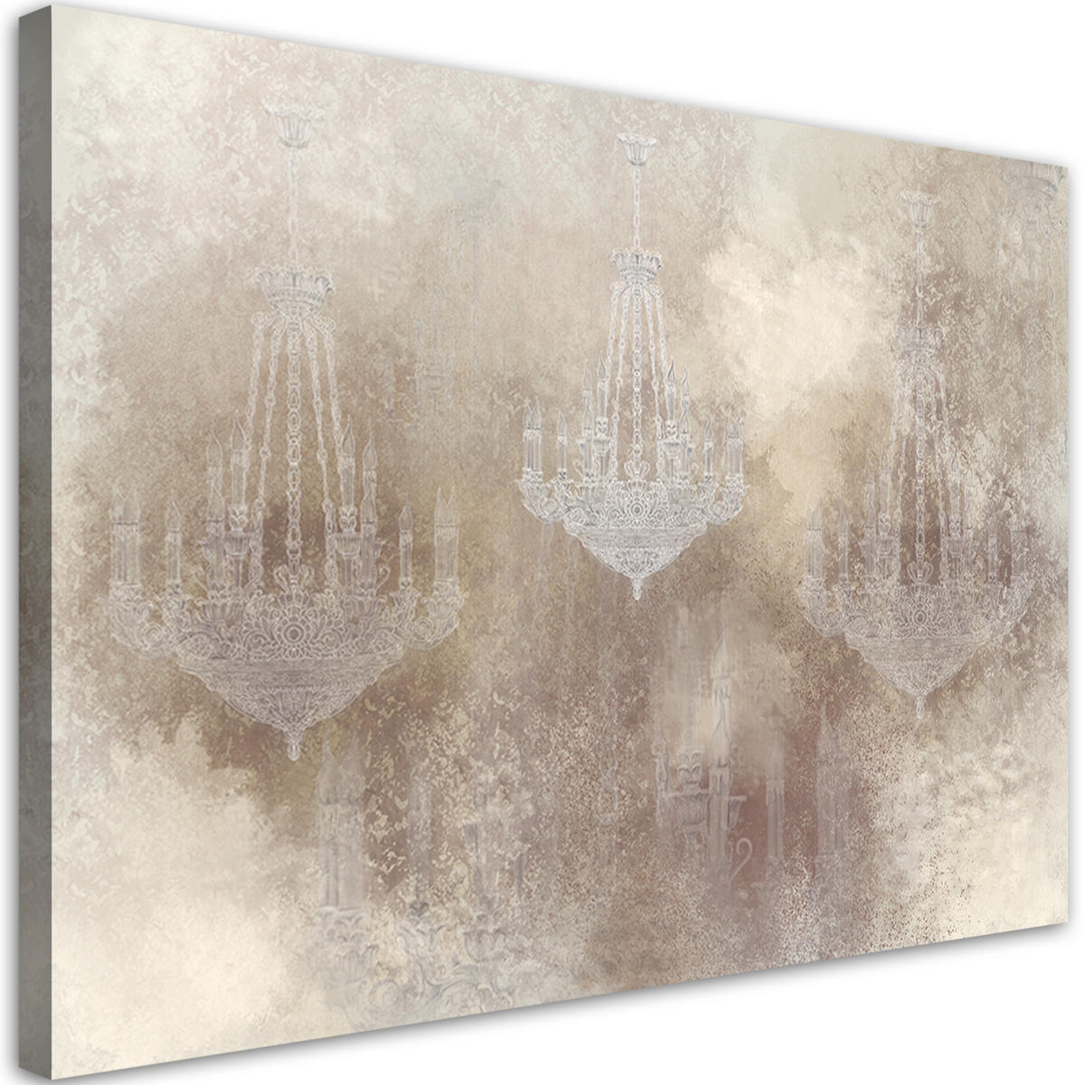 WANDBILD kronleuchter - Beige, Textil (60/40cm) - Feeby