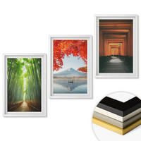 WANDBILDER 3er-Set - 40x60 cm Weißer Rahmen - Fuji-Bambuswaldlandschaft - Weiß, Kunststoff (40/60cm) - ArtPrintCave
