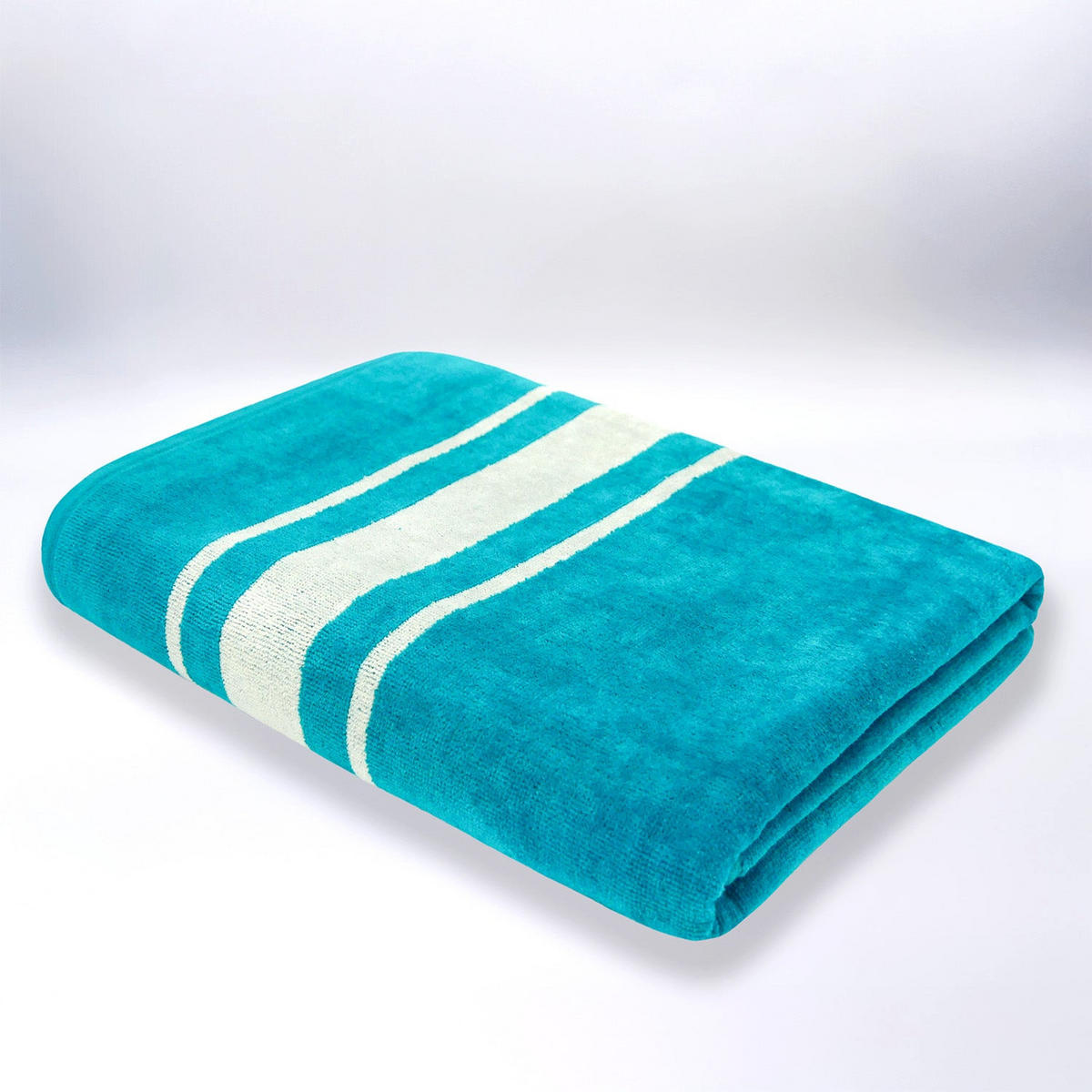 STRANDTUCH Velours Jacquard Blau 90x170 400g/m² - Ushaka - Blau, Textil (170/90cm) - LE COMPTOIR DE LA PLAGE