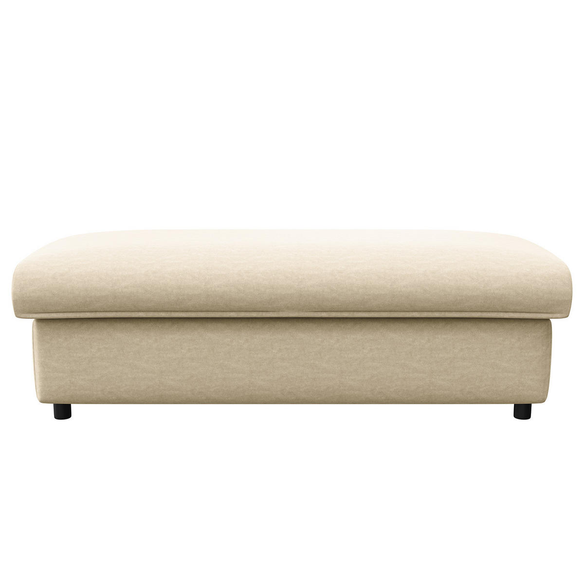 POLSTERHOCKER - Schwarz/Weiß, Kunststoff/Textil (131/44/61cm) - home24