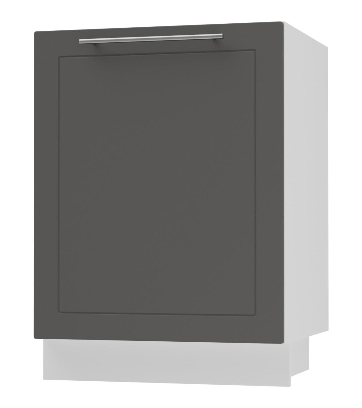 KÜCHENUNTERSCHRANK Kvantum D1D/50 Graphit Matt / Weiß Matt 50 / 50 / 82cm - Graphitfarben/Weiß, Holz/Holzwerkstoff (50/82/50cm) - Feldmann-Wohnen