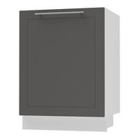 KÜCHENUNTERSCHRANK Kvantum D1D/50 Graphit Matt / Weiß Matt 50 / 50 / 82cm - Graphitfarben/Weiß, Holz/Holzwerkstoff (50/82/50cm) - Feldmann-Wohnen
