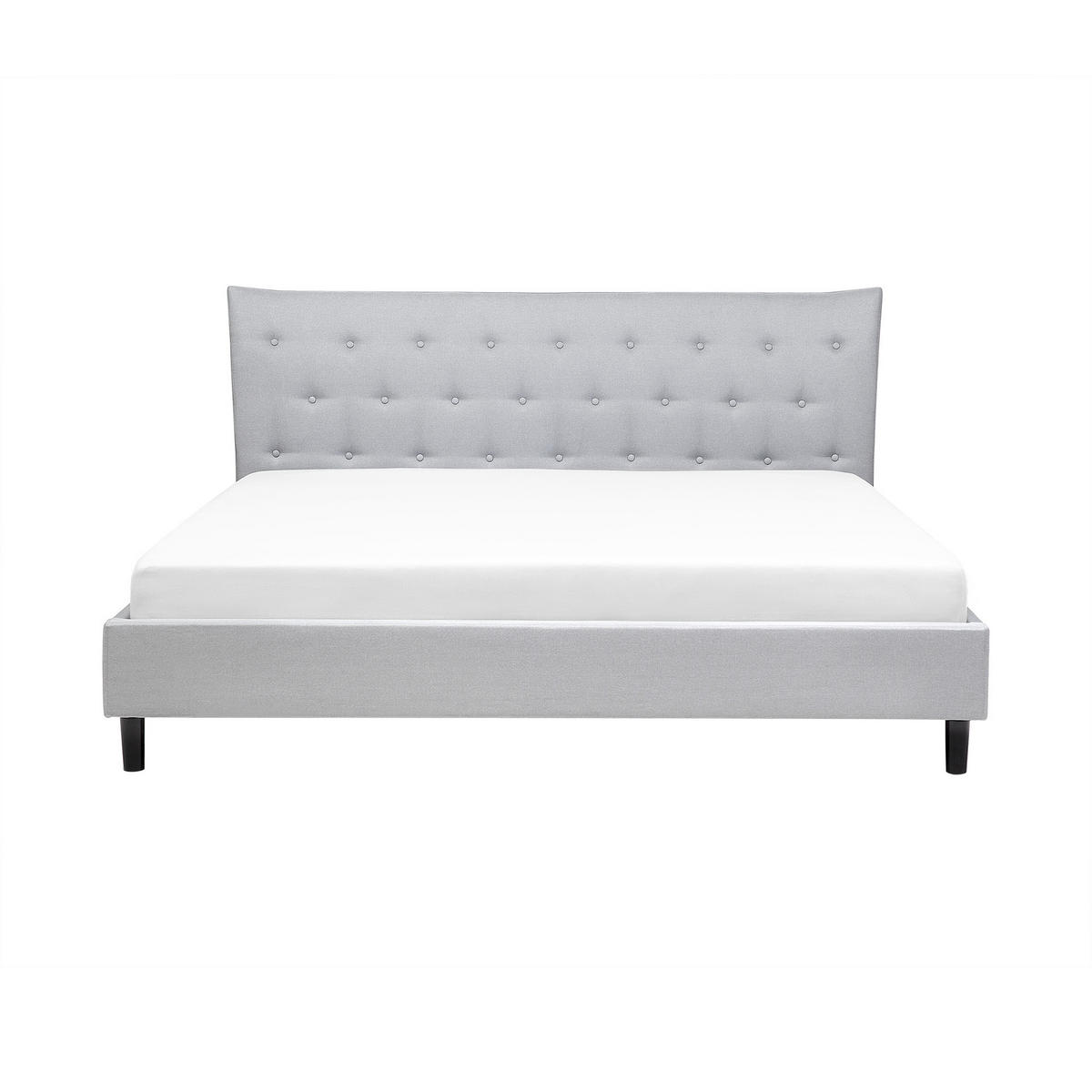 POLSTERBETT mit Lattenrost 180/200 cm Grau Saverne - Hellgrau, Textil (180/200cm) - Beliani