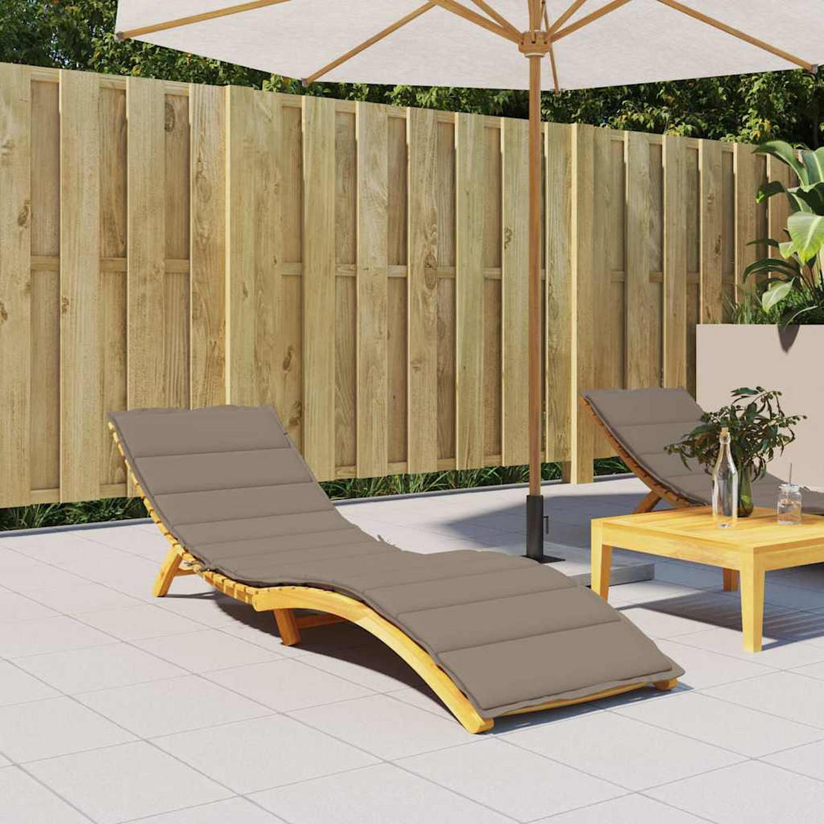 SONNENLIEGEN-AUFLAGE Taupe 200/50/3 Cm Oxford-Gewebe - Taupe, Textil (50/3/200cm) - vidaXL