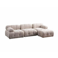 ECKSOFA inklusive Hocker - Beige/Creme, Holz/Kunststoff (290/160cm) - myHomelando