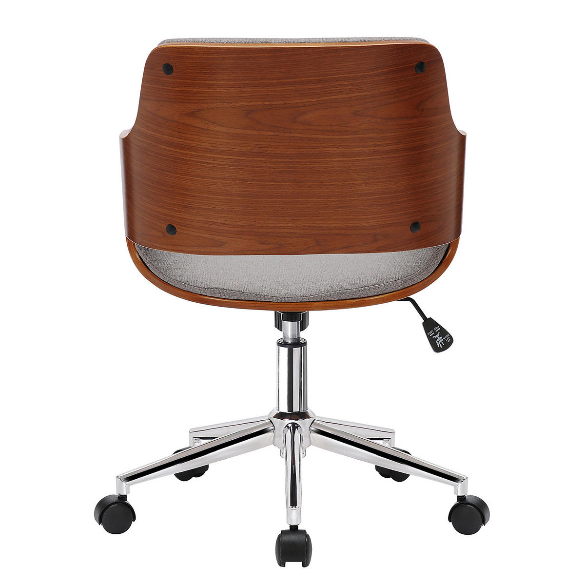 BÜRODREHSTUHL - Webstoff / Sperrholz - Grau, Holzwerkstoff/Textil (54/82/60cm) - home24