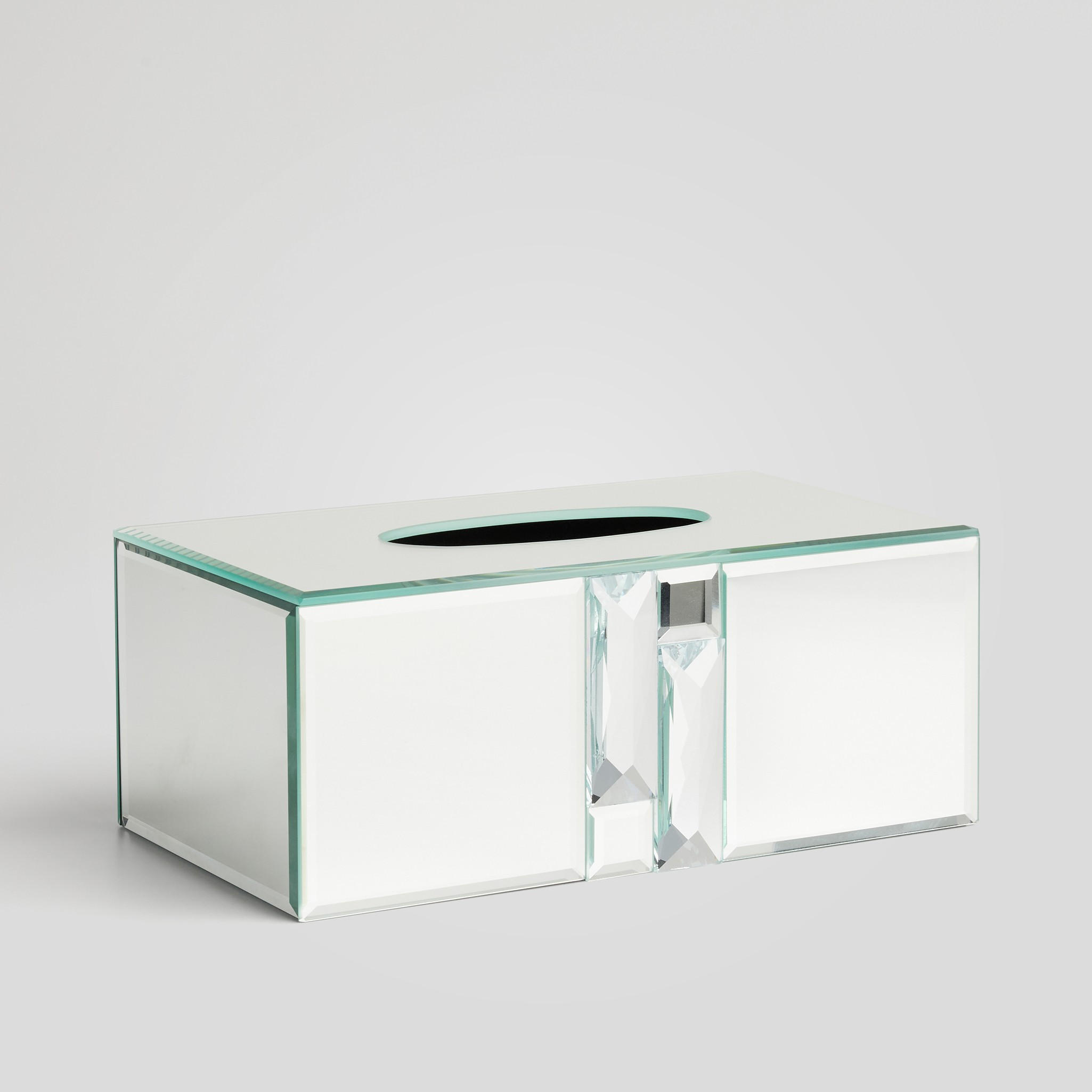 TASCHENTUCHBOX Roca - Silberfarben, Glas (25.8/14.8/11cm) - home&you