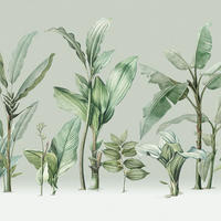 FOTOTAPETE Palmblätter 424 x 280 cm - Grün, Papier (424/280cm) - Sanders & Sanders