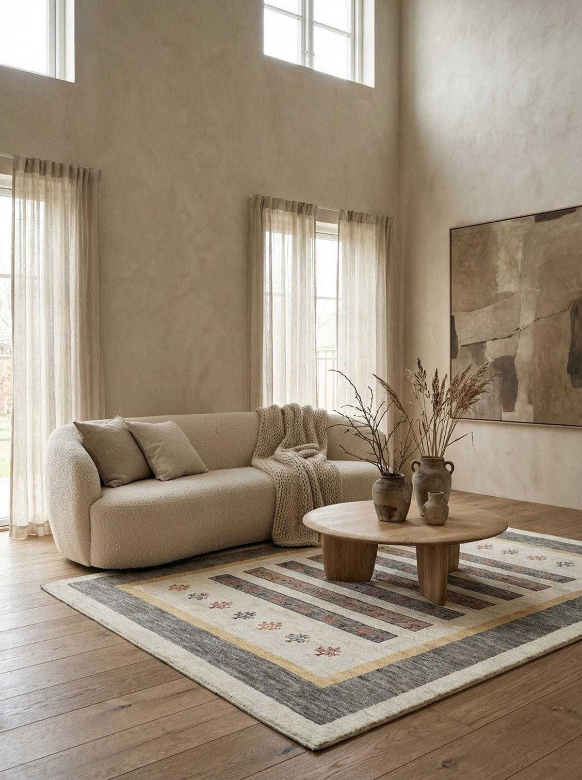 TEPPICH Gabbeh Sonnat Beige 203/152 cm Schurwolle - Beige, Textil (152/203cm) - Looma