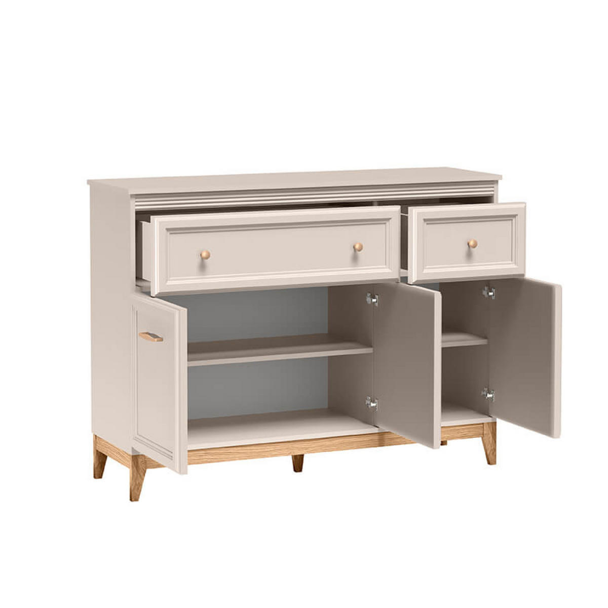 KOMMODE Windsor W-1 135,5 x 100 x 40,5 cm Kaschmir - Kaschmir/Eichefarben, Eichenholz/Holzwerkstoff (135.5/100/40.5cm) - Koseto