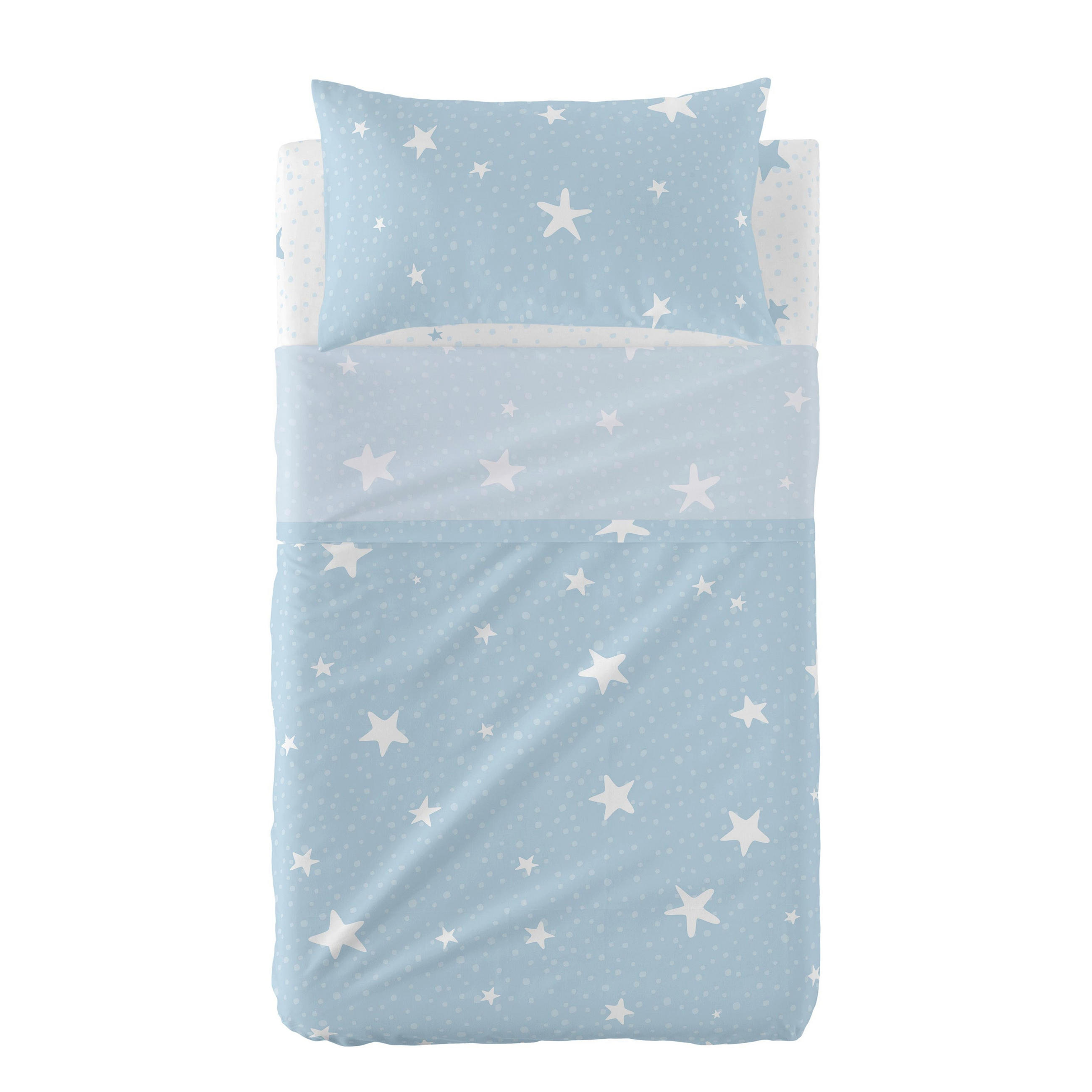 BETTWÄSCHE 2er-Set teiliges little star 100x130 cm (kinderbett) blau - Blau, Textil (100/130cm) - Happy Friday