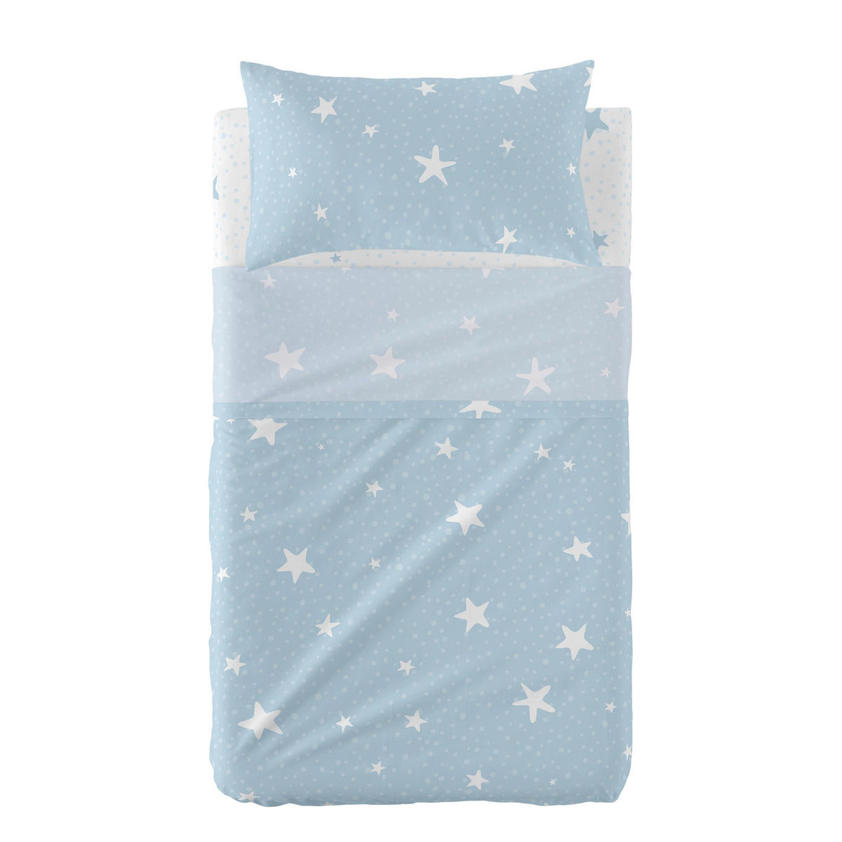 BETTWÄSCHE 2er-Set teiliges little star 120x180 cm (kinderbett) blau - Blau, Textil (120/180cm) - Happy Friday