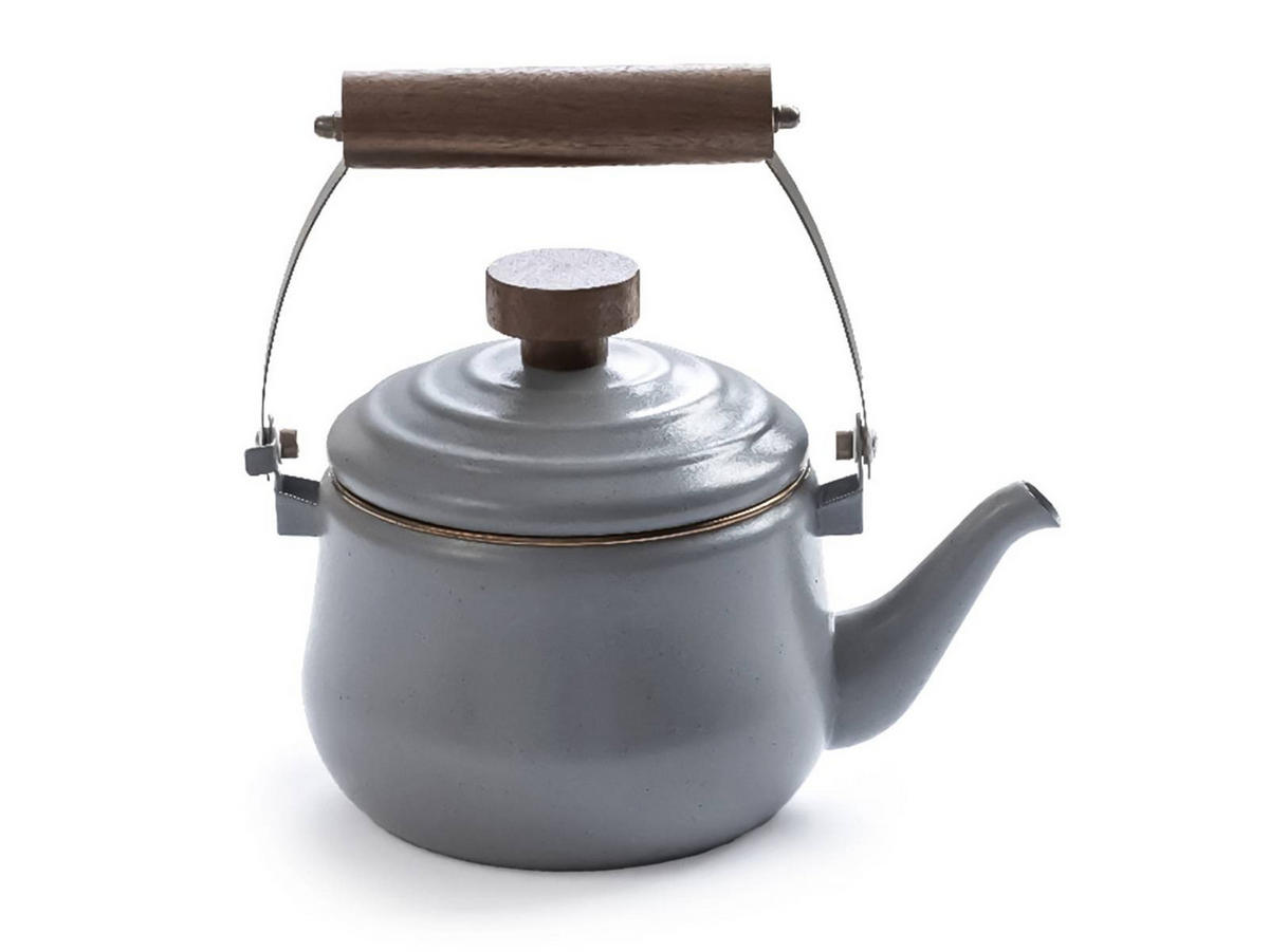 TEEKANNE Emaille slate grey (grau gesprenkelt) 1,5L - Grau, Metall (1.5L) - BAREBONES