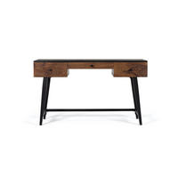 SCHREIBTISCH aus Palisanderholz mit braunen Metallbeinen - Schwarz, Holz (132/50/76cm) - Giner y Colomer