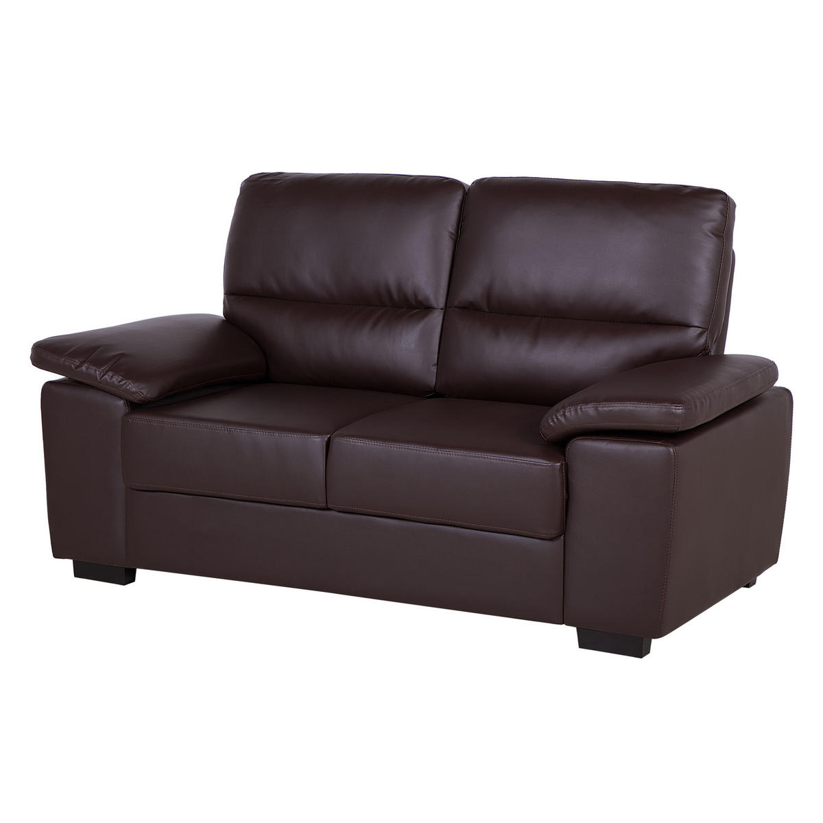 5-SITZER SOFA SET Kunstleder Dunkelbraun Vogar - Dunkelbraun, Kunststoff (195/90/74cm) - Beliani