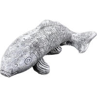 STEINFIGUR Koi gross frostfest massiver Steinguss - Grau, Stein (45/16/22cm) - stoneandstyle