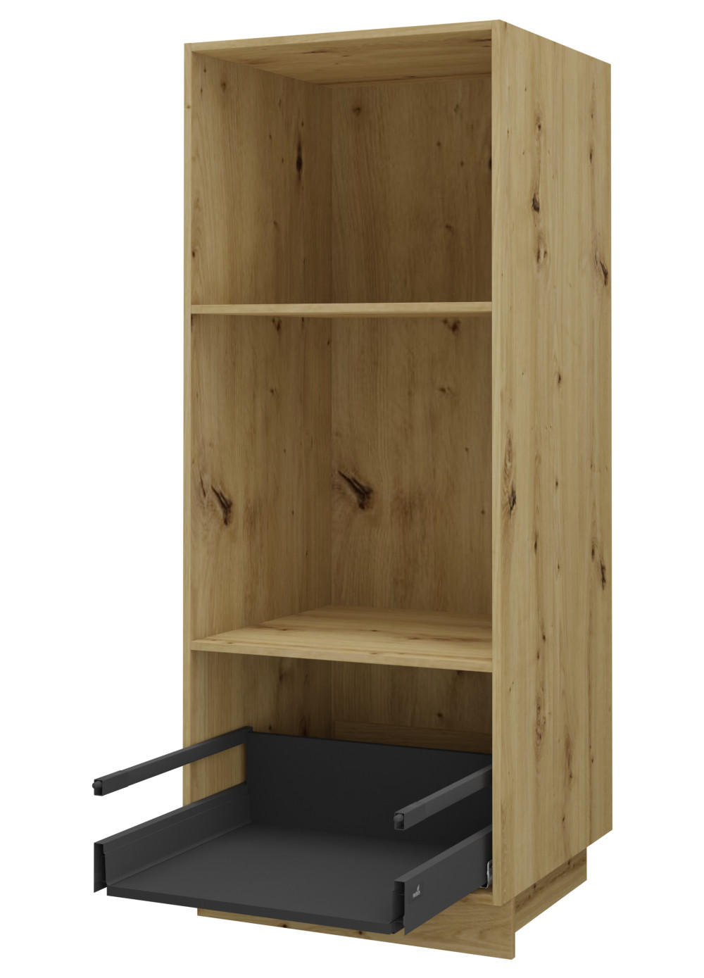 BACKOFENHOCHSCHRANK Kvantum D5AA/60/154 Graphit Matt / Eiche Artisan Matt 60 / 59 / 154cm - Graphitfarben/Eiche Artisan, Holz/Holzwerkstoff (60/154/59cm) - Feldmann-Wohnen