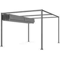 PERGOLA, Robuster Sonnenschutz für Garten, Balkon, Terrasse, aus Metall und Kunststoff, UV- und wasserabweisend, Dunkelgrau - Dunkelgrau, Metall (400/222/300cm)