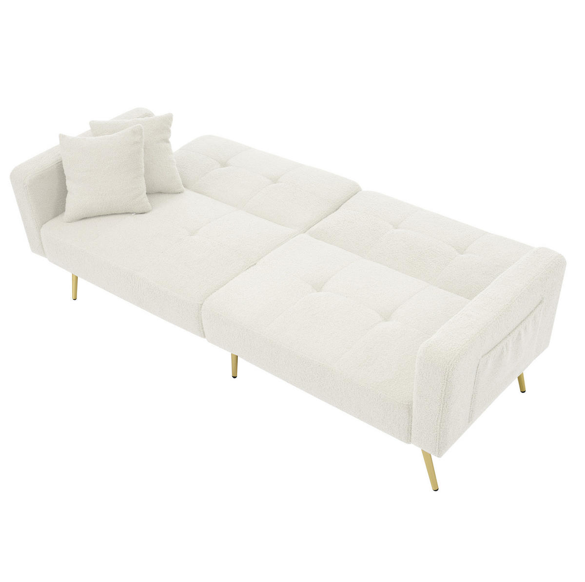 SCHLAFSOFA mit Bettfunktion verstellbar 175 x 64 x 72 cm Weiß - Weiß, Kunststoff (175/72/64cm) - Meubliv