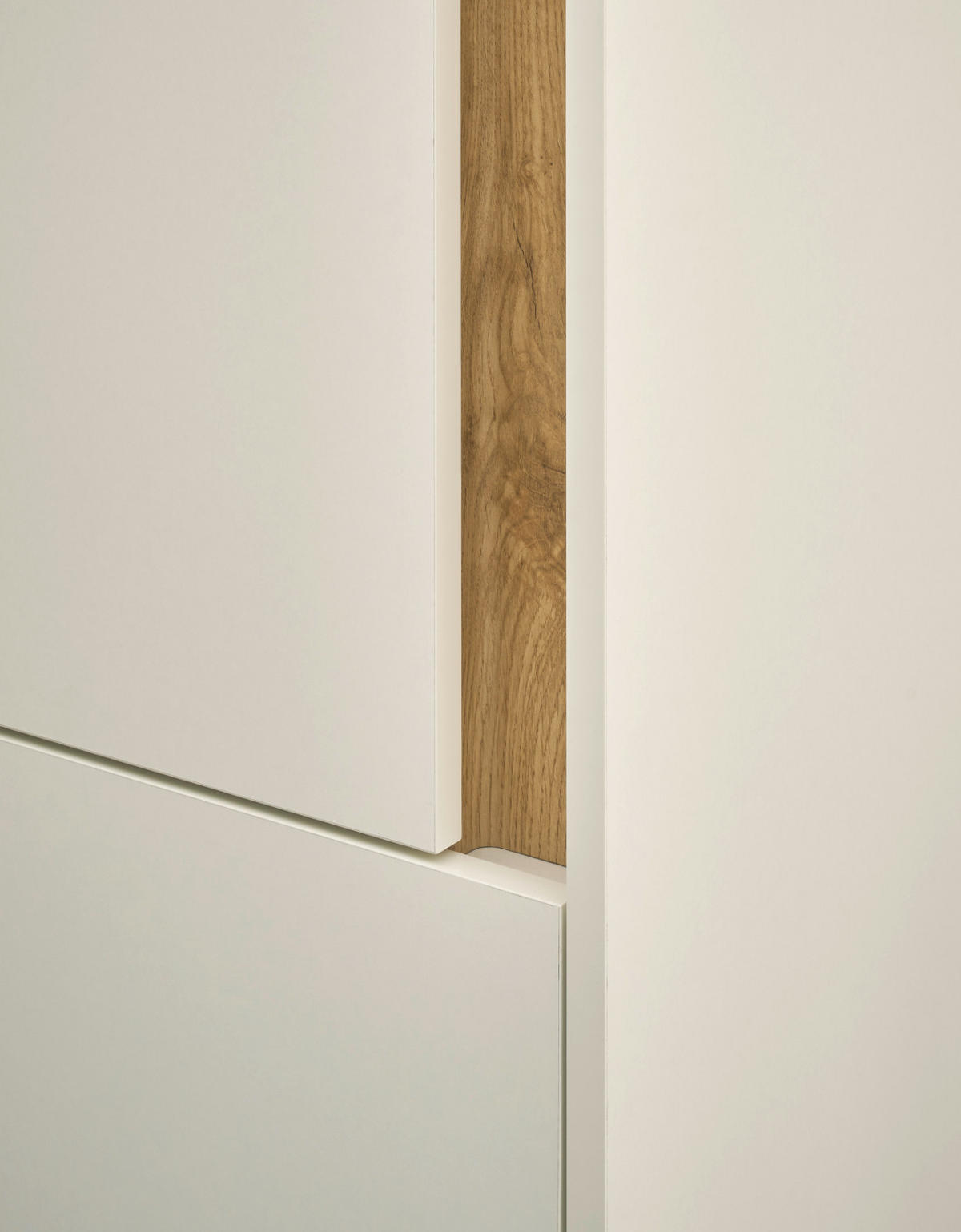 AKTENSCHRANK Weiß matt, Eiche Wotan 50 x 158 cm, Stauraumschrank mit 4 Ordnerhöhen - Eichefarben/Silberfarben, Holzwerkstoff/Kunststoff (50/158/40cm) - Furn.Design